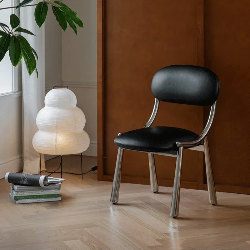 Fashionable and minimalist dressing stool, women's bedroom dressing chair, high-end dining chair, backrest leisure chair