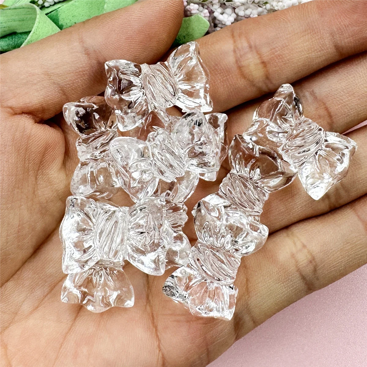 Perles transparentes en cristal acrylique pour bijoux de téléphone, grande fleur, étoile de bonbon, bricolage fait à la main, accessoires de matériel exécutif, JOJewelry, 10 pièces par sac