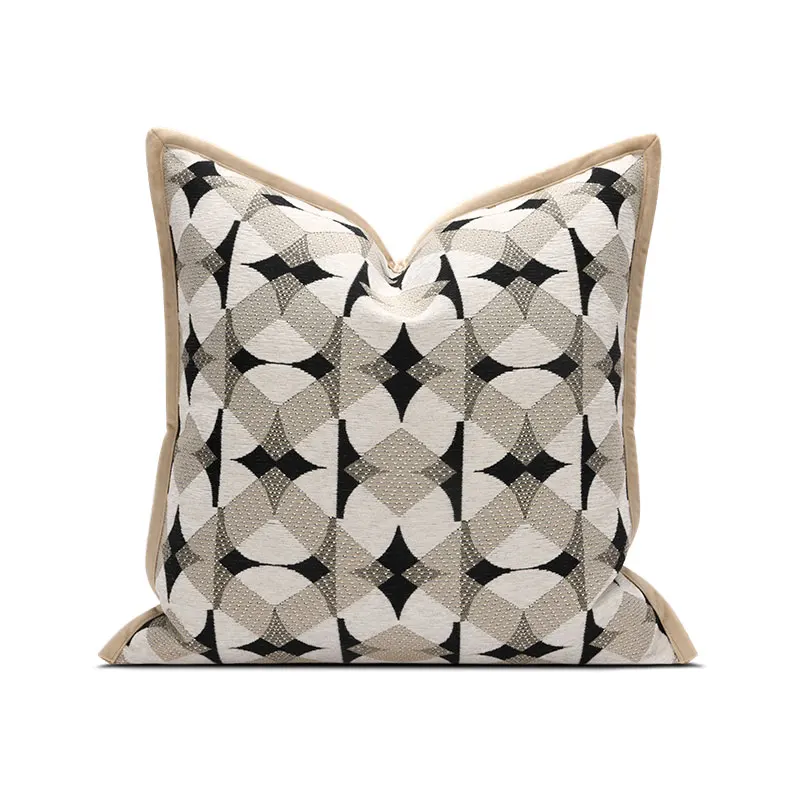 Black Khaki Pillows Geometric Cushion Case Modern 45x45 50x50 Decorative Pillow Cover For Sofa Chair Bedding Home Decorations