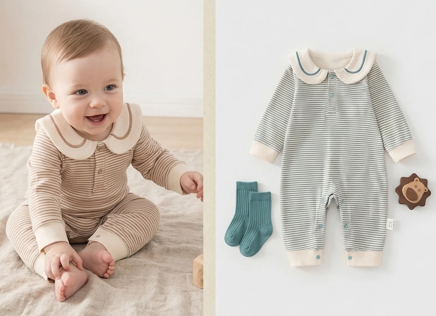 

Весенние хлопковые комбинезоны для новорожденных от 0 до 24 месяцев, цельная одежда в полоску с матросским воротником для мальчиков и девочек, мягкий детский комбинезон контрастного цвета