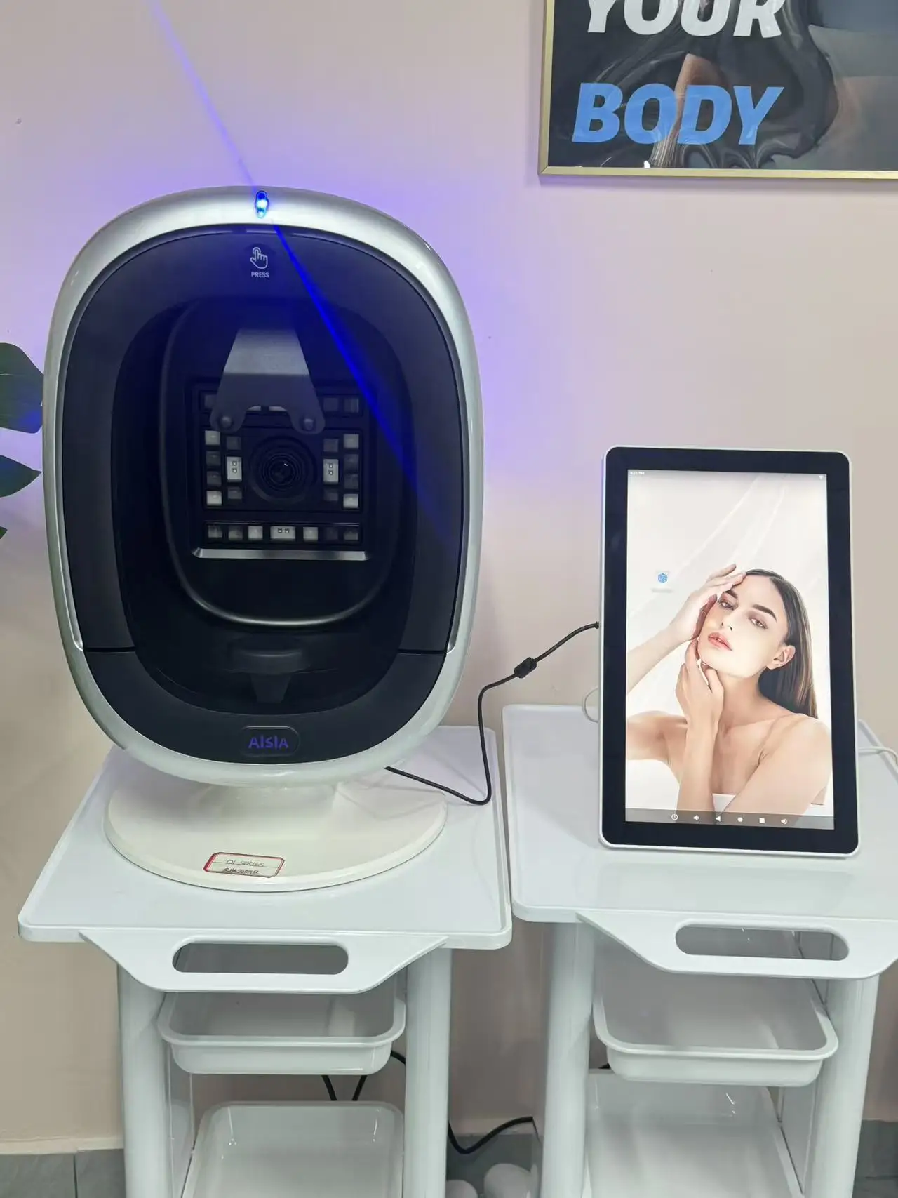 3D Skin Scanner Care Facial Analyzer Monitor Machine Magic Mirror Portable Testing English Detector Face Camera Test Analysis