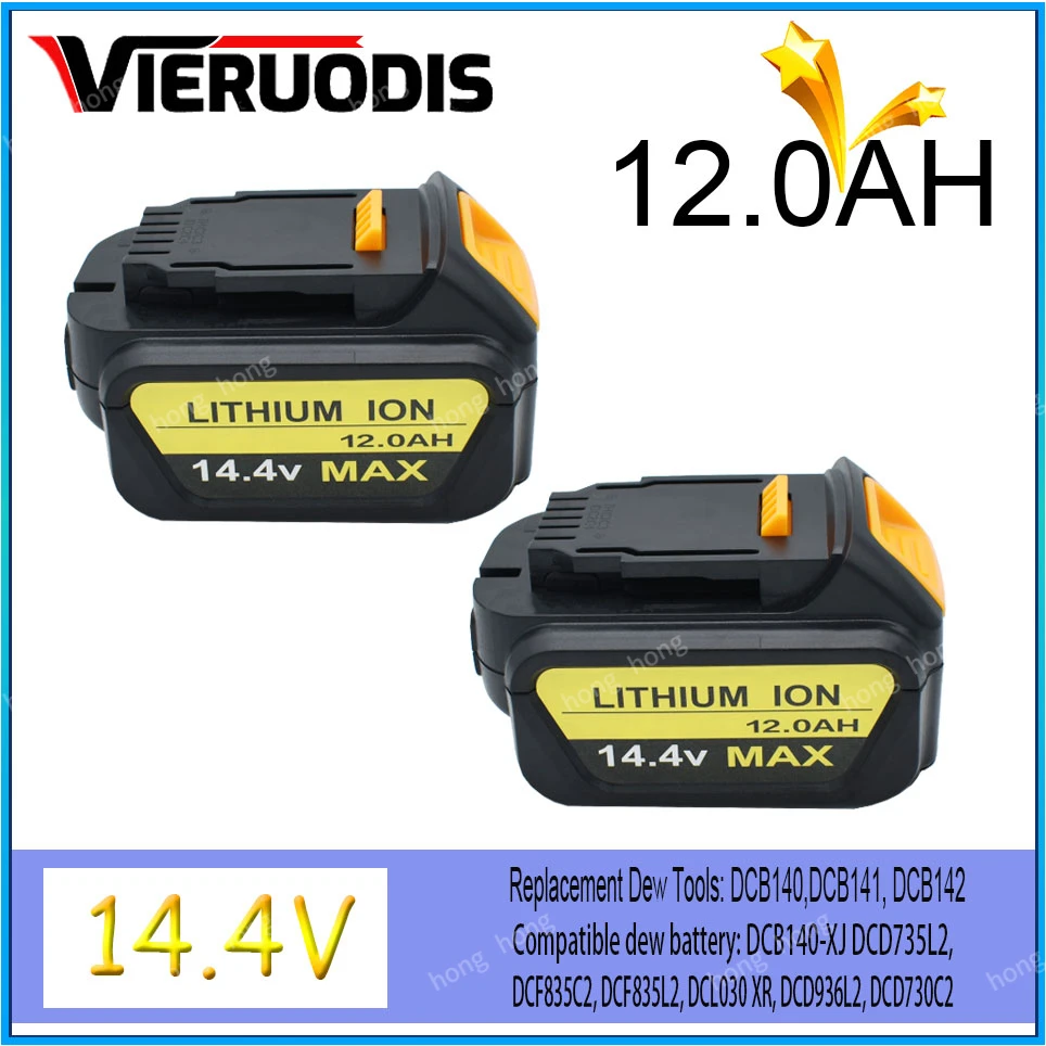 

for Dewalt 14.4V 12.0AH/8.0AH power tools battery DCB140 DCB141 DCB142 DCD735L2 DCF835C2 DCF835L2 DCL030 lithium-ion battery