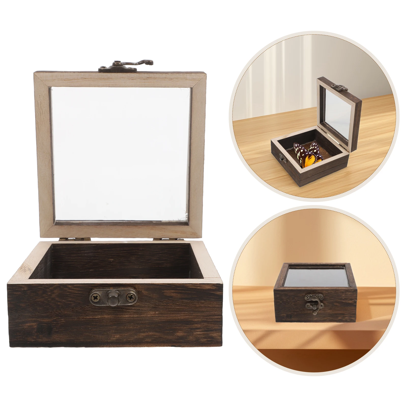 

Wooden Insect Specimen Flip Top Storage Display Case For Dried Flowers Science Education Shadow Craft Diy Collection Keepsake