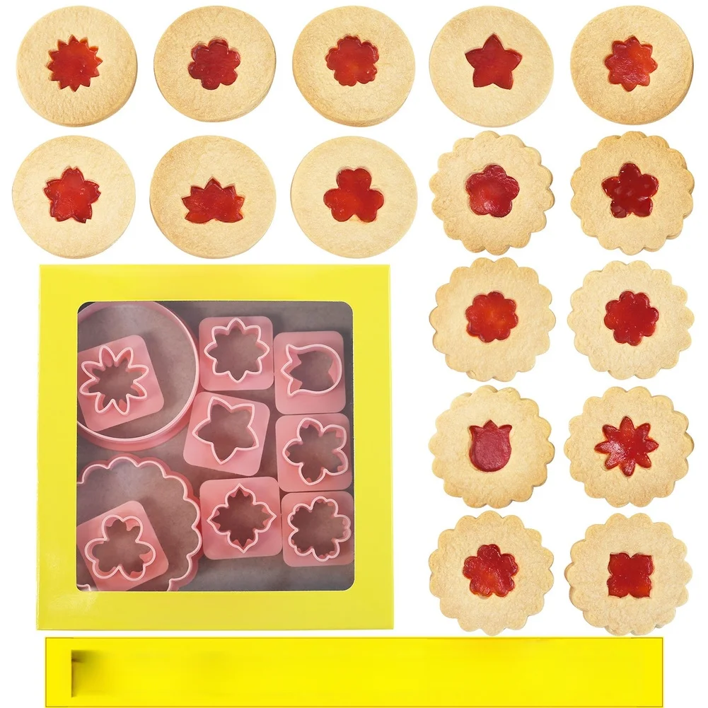Flower Design Cookie Cutters for Baking Applications Including Butter Cookies Tarts and Homemade Pastry Treats