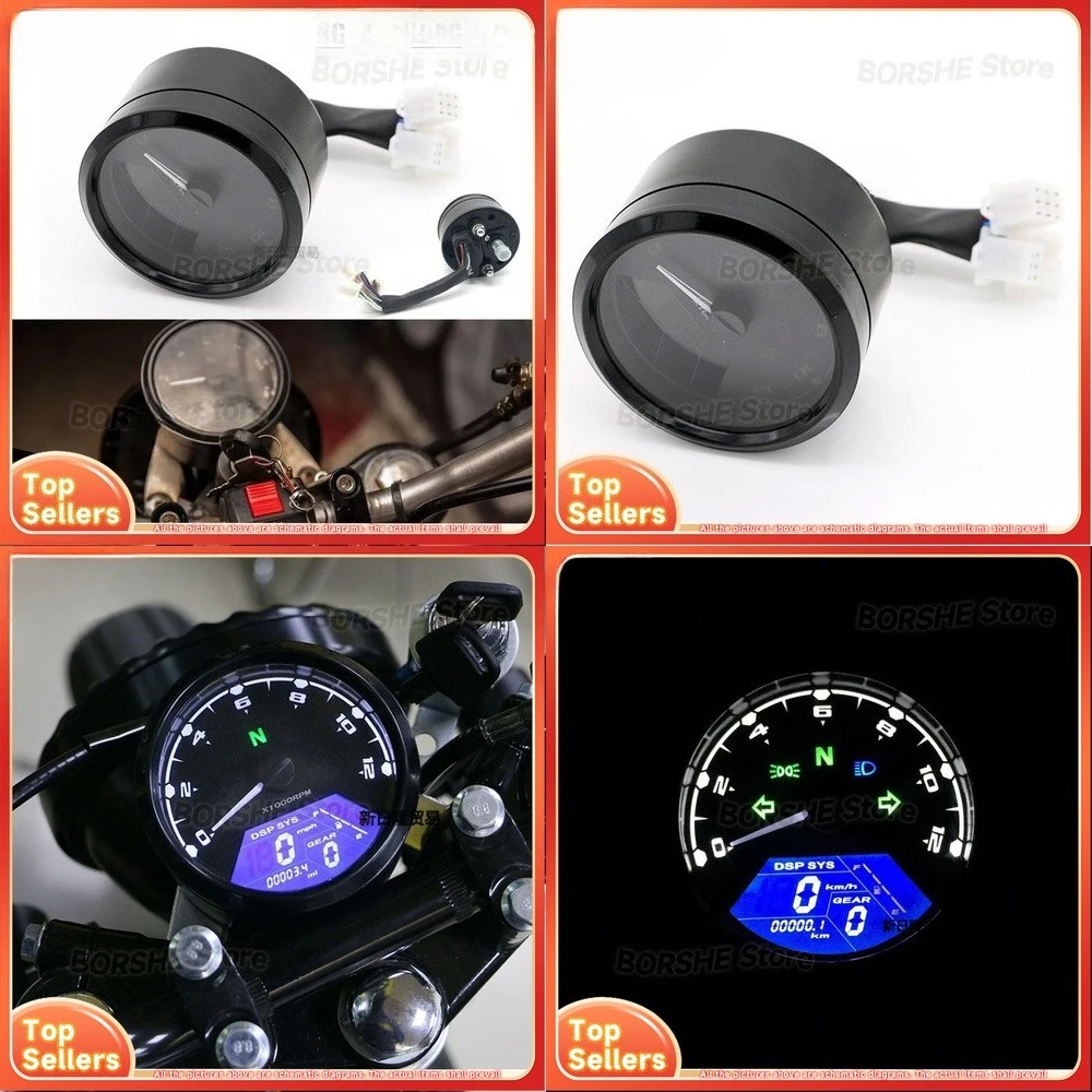 

2026 Motorcycle Speedometer Gauge Cluster with LCD Odometer Suitable for Monkey Bike Models Mechanical Tachometer Fuel Level