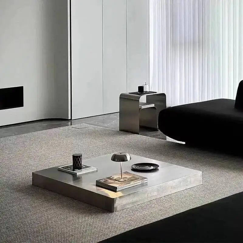 Creative Nordic Design Stainless Steel Corner Table Simple Light Luxury Sofa Square Tables Living Room Home Module Platform