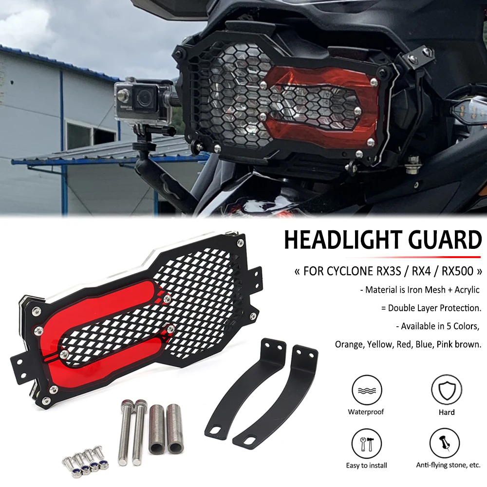 NEW For Cyclone RX3S RX 3S RX4 RX 4 RX500 RX 500 Motorcycle Big And Small Eye Lampshade Headlight Protector Grille Guard Cover