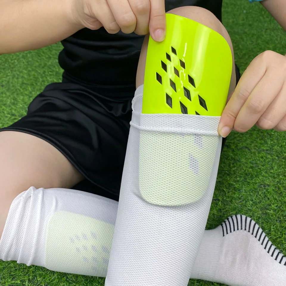 Loogdeel Rhombic Perforated Football Shin Guard Adults Kids Sport Soccer Shields Legging Shinguards Sleeves Protective Gear