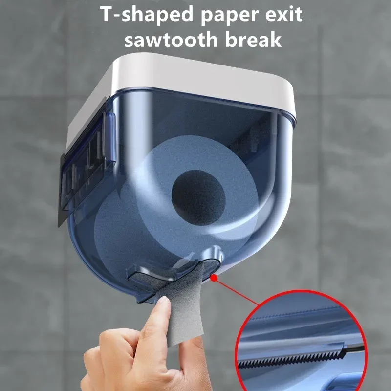 Wall Mount Bathroom Tissue Box Punch-Free Phone Holder Rack Toilet Paper Holder Waterproof Shelf Organizer Paper Towel Holder