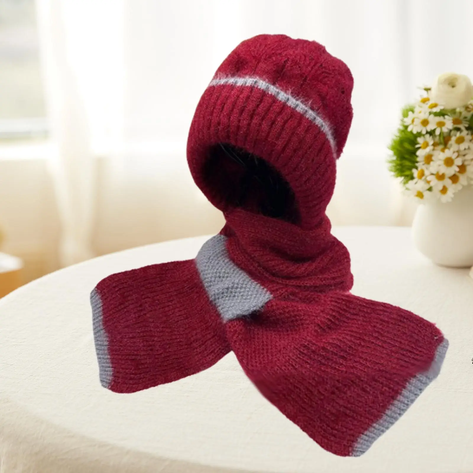 

Womens Hooded Scarf Female Stylish 2 in 1 Casual Multipurpose Winter Warm Beanie Cap for Camping Walking Travel Autumn Hiking