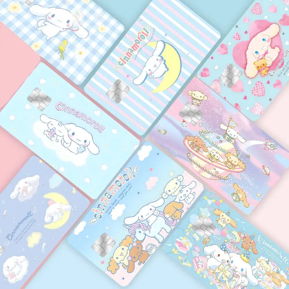 C-cinnamoroll 2024 Anime Cartoon Skin Stickers Film Tape Case For Big Credit Debit Card Front Side
