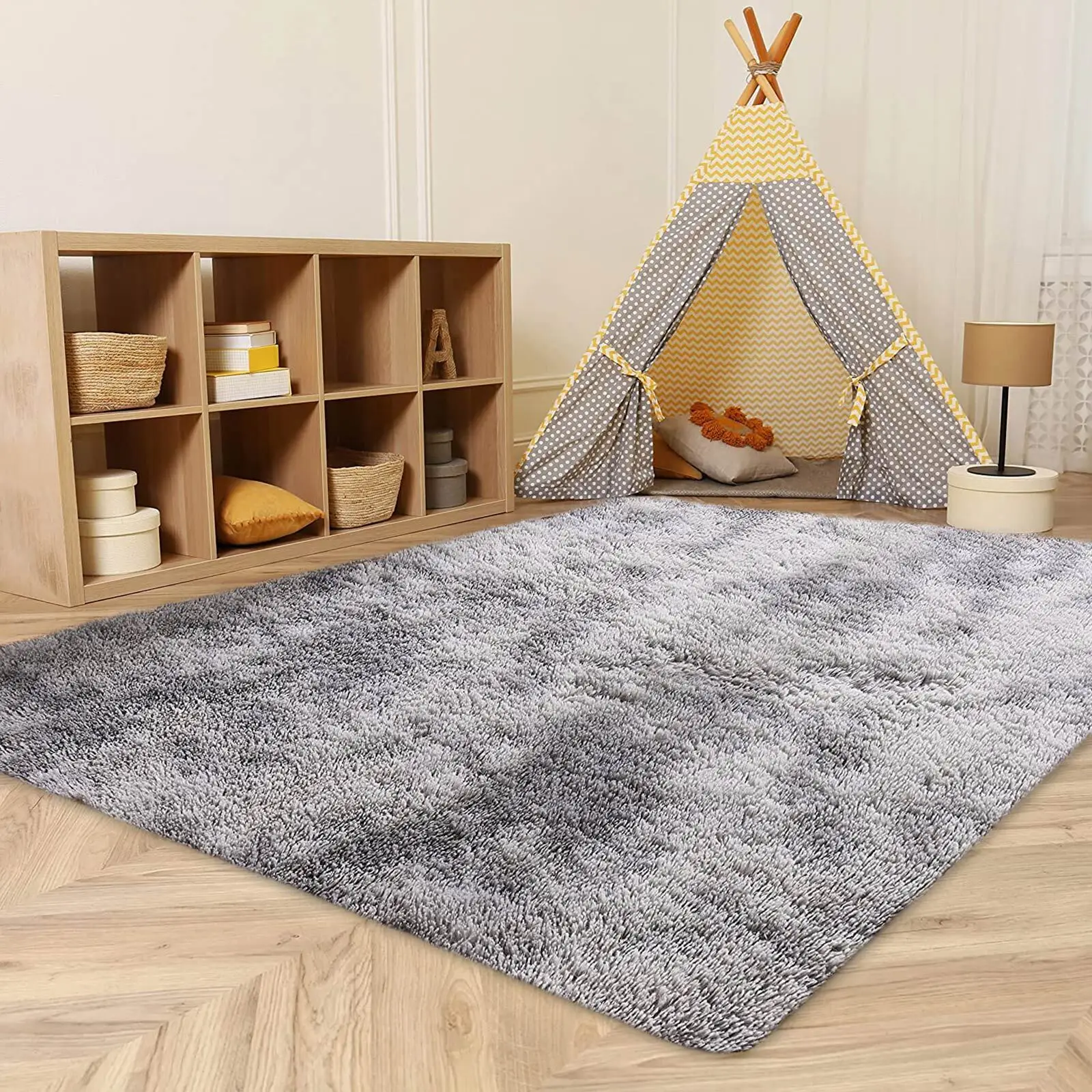 Ultra Soft Fluffy Area Rugs for Bedroom Shaggy Bedroom Carpet Plush Living Room Furry Floor Rugs Non-Slip Tie-Dyed Floor Carpet