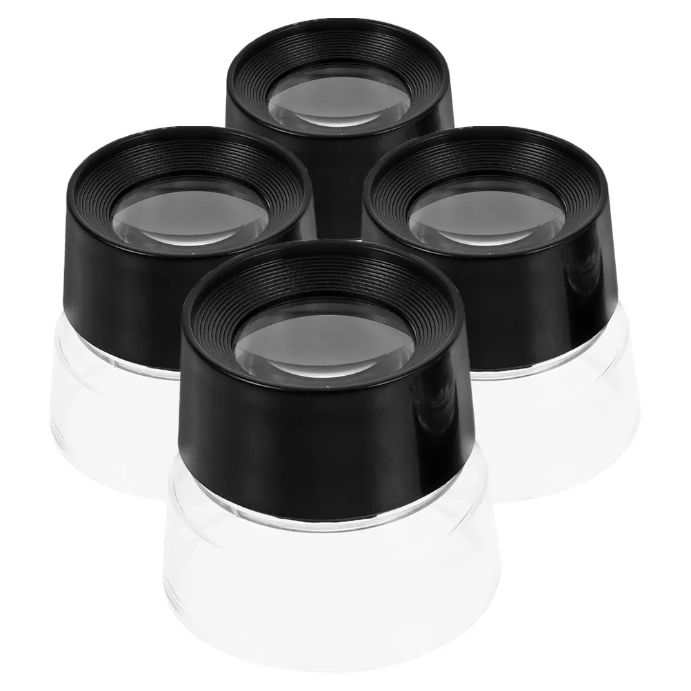 

4pcs Jewelry Magnifier 10X Cylindrical Loupe True Color Lens For Jewelry Inspection Watch Repair Portable Design Stamp