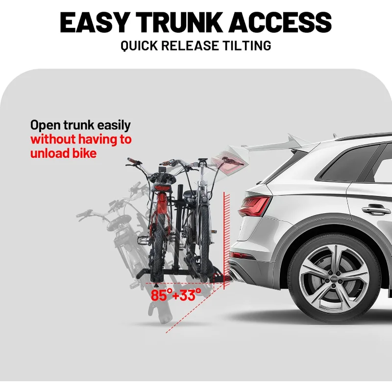 200 lbs E-Bike Rack Hitch Mount Platform Style for Cars Trucks SUVs Vans RVs, fits Bikes with Up to 5-inch Fat Tire