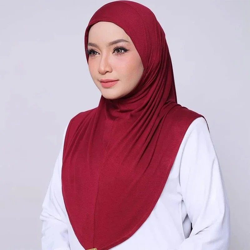 Maleisië Headwraps Caps Tulband Ramadan voor Mode Vrouwen Moslim Instant Hijab Een Stuk Sjaals Hoofdband Khimar Sjaal Femme