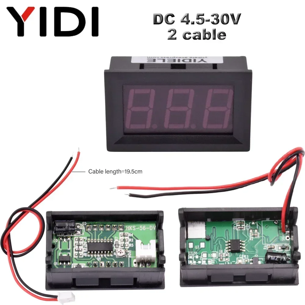 5/10pcs 0.56 LED Digital Ammeter Voltmeter Panel DC 30V 100V AC 220V 500V 600V Calibrate Reading Red Green Blue Volt Amp Meter