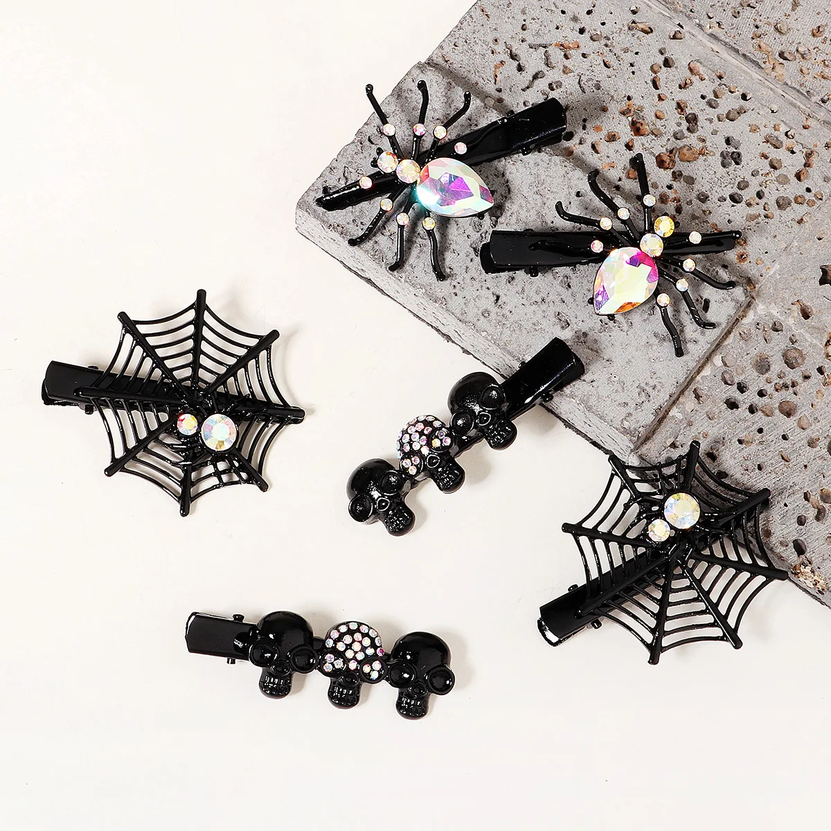 Halloween Spinne Haars pangen für Frauen Mädchen Pony Haarnadeln Strass Haars pangen Festival Prinzessin Haarschmuck Schmuck – Detail 23