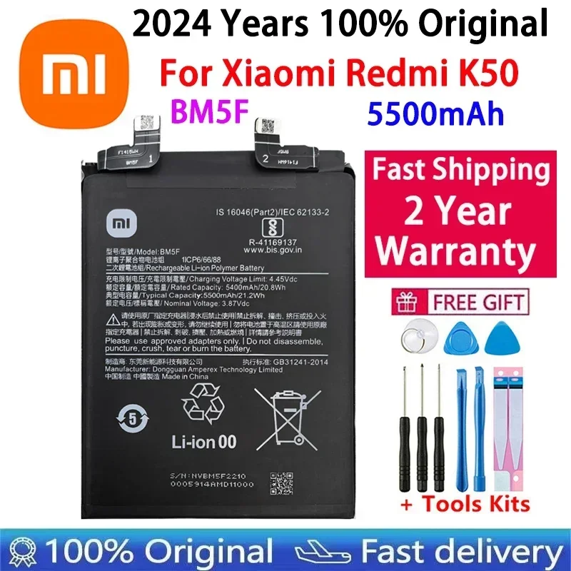 2024 Years 100% Original Battery For Xiaomi Redmi Mi Poco F2 F3 K20 K30 Mix 4 K40 K50 K60 9T 11T 12T Pro 5G UItra Game Batteries