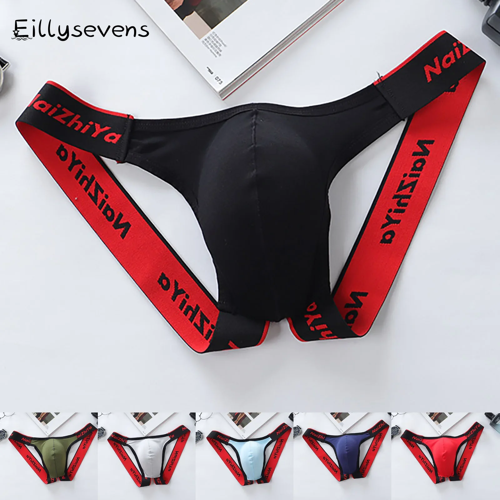 Men'S Erotic Thong Panties Sexy Low Waist Breathable T-Pants Bladder Breathable Double Thongs Simple Comfy Elastic G-Strings