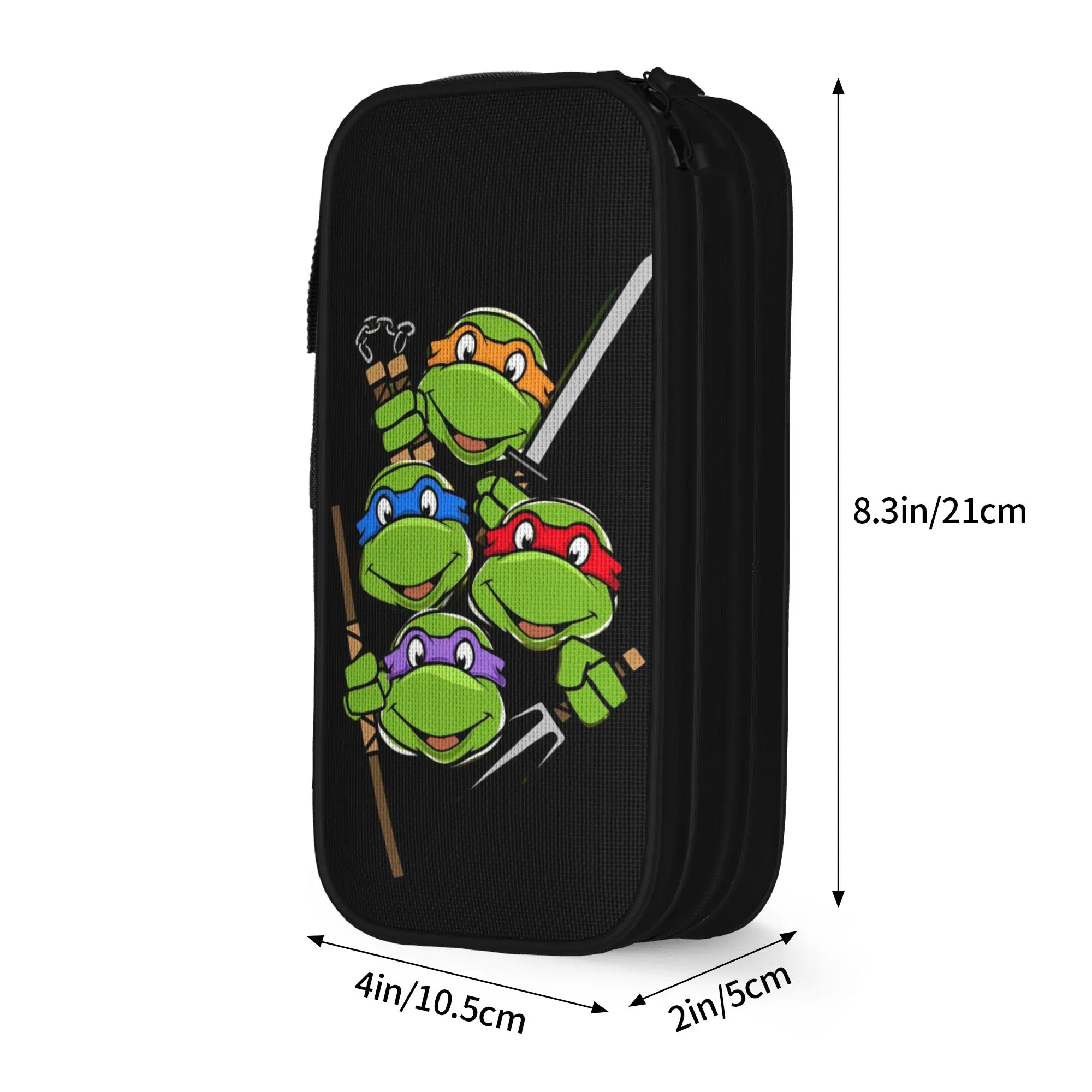 Cute TMNT T-Turtles Pencil Case Fun  Cartoon Anime Pen Bag Student Big Capacity Students School Cosmetic Pencilcases