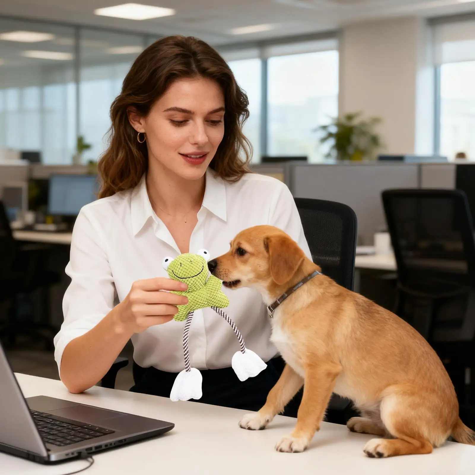 Juguete de peluche para perros, enriquecimiento con chirriadores arrugados, juguetes para perros de peluche chirriantes para raza, cachorro, dentición, dientes para masticar