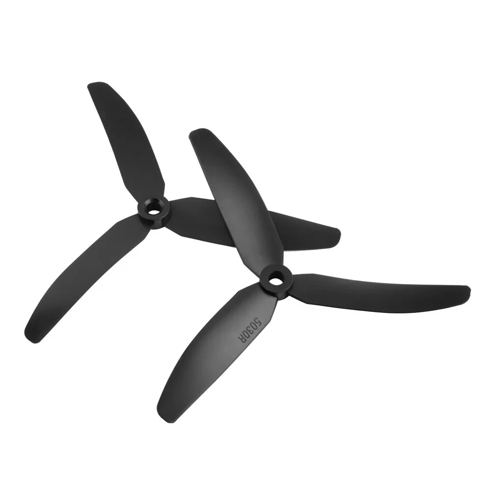5030 5x3 Inch 3-Blade Propeller Pair Black Hard Plastic Dynamic Static Balanced for Rc Micro Quadcopter Multicopter
