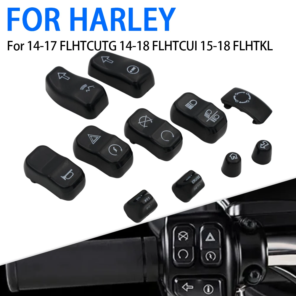 Handlebar Switch Button Cap Cover Fit For Harley Touring FLHTCUTG FLHTCUI FLHTCUL FLRT FLHTKL FLTRU 2014 2015 2016 2017 2018