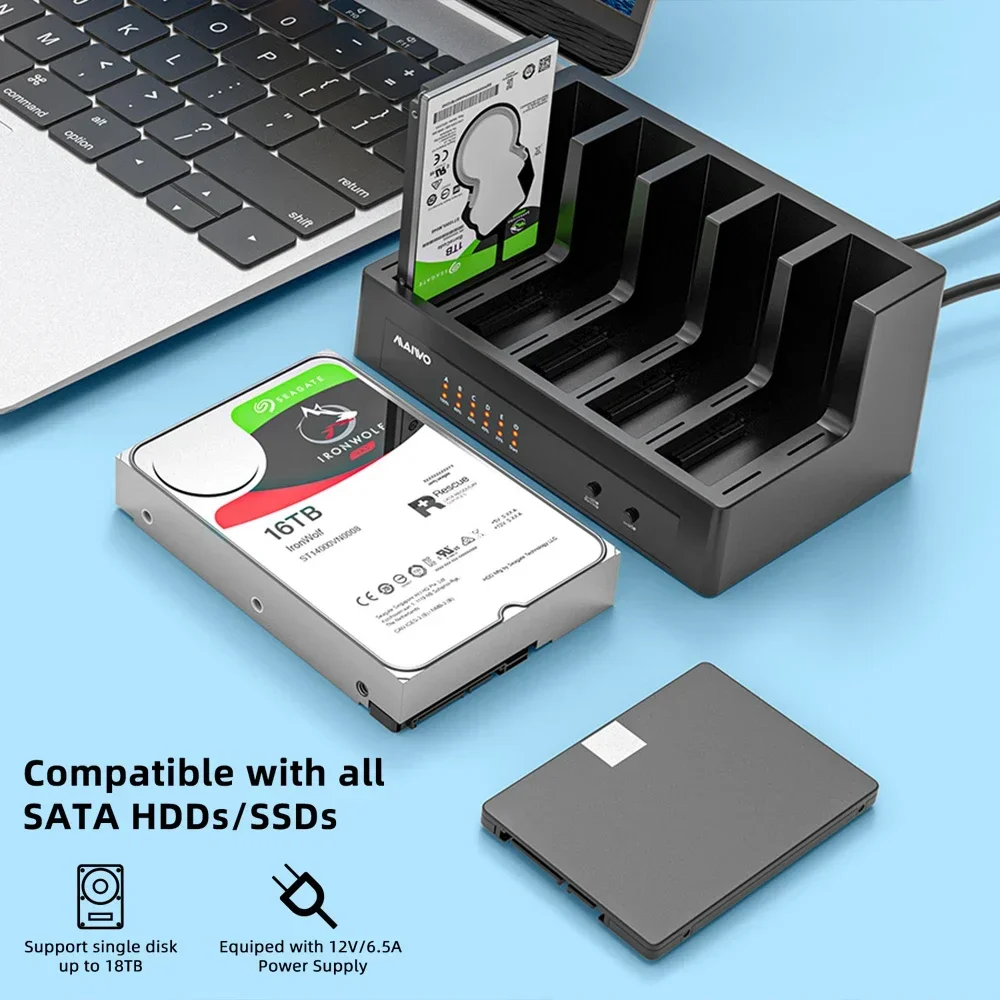 Imagem -05 - Maiwo-hdd Docking Station Bay Usb 3.0 a 2.5 3.5 Sata Ssd Clone Gabinete de Disco Rígido Externo para Suporte Sata 90tb