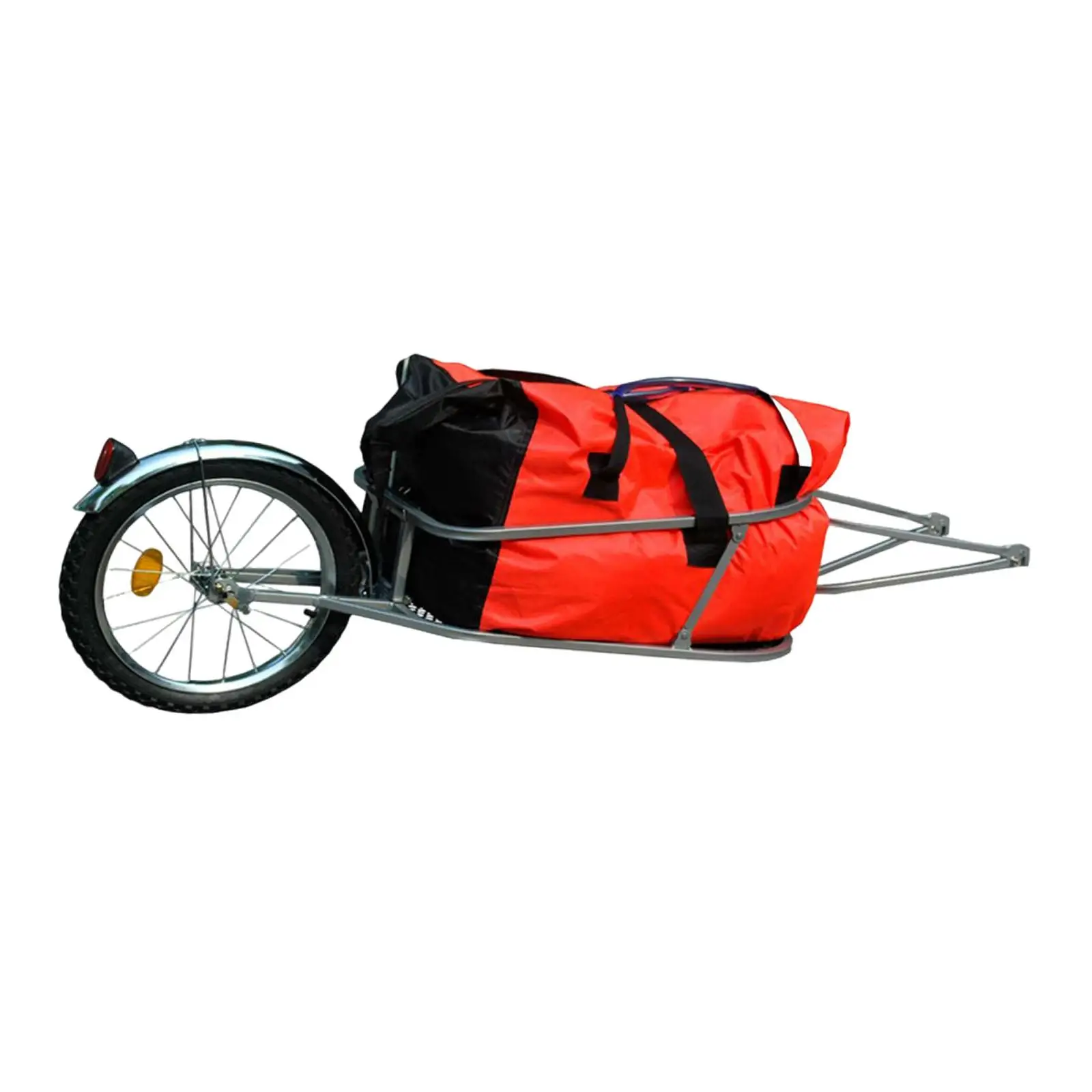 Single Wheel Bicycle Cargo Trailer Bike Trailer with Carry Pouch Compact Bike Rear Trailer Wagon Cart for Cycling Traveling