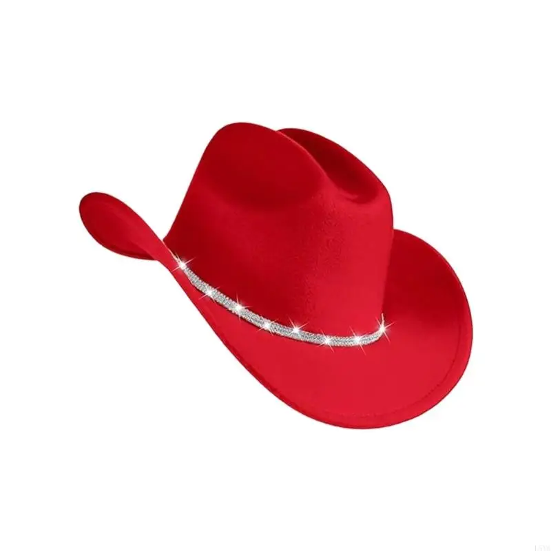 قبعات L5YA مريحة لراعية البقر خفيفة الوزن من الأكريليك ذات تصميم غربي جمالي