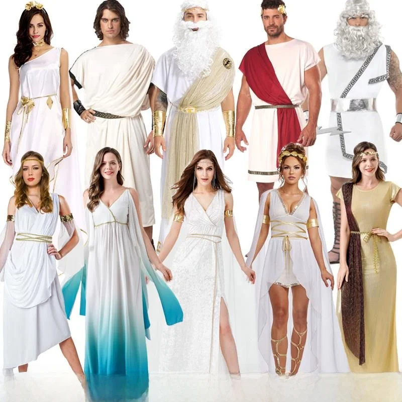 

Halloween Goddess Athena Costume Ancient Myth Theme 2024 Autumn New Style Elegant Athena Goddess Women's Clothing