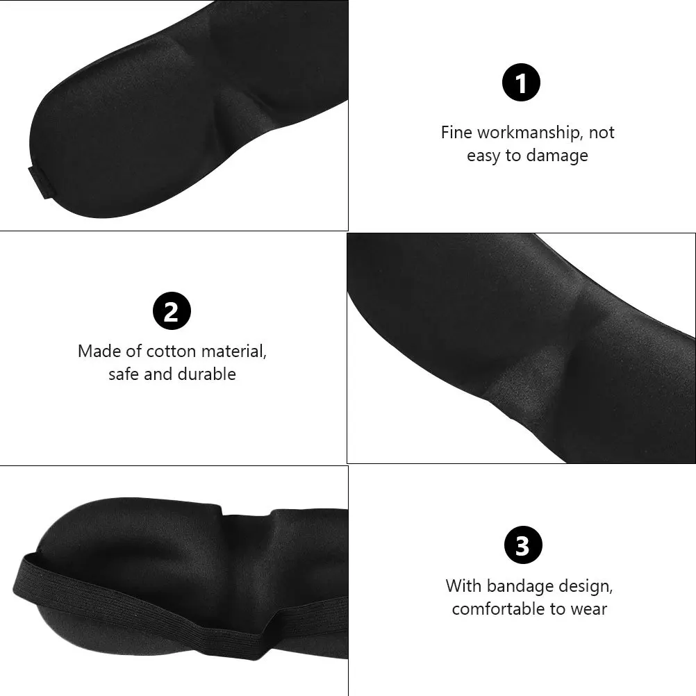 

5Pcs Cotton Cloth Eye Mask Soft Blindfold Sleep Mask Adjustable 3D Light Blocking for Rest Supply Sleep Masks 3D Eye Masks