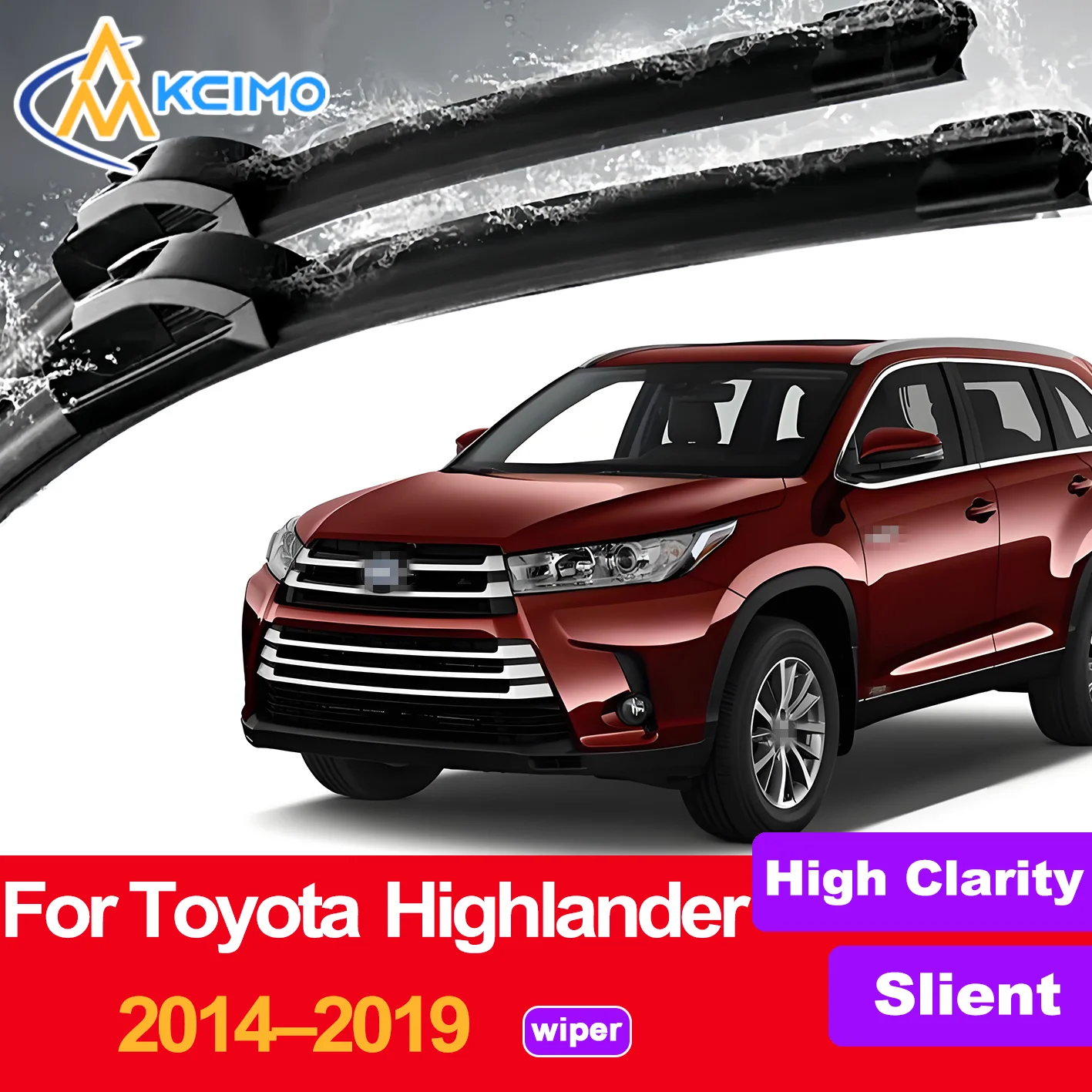 

KCIMO 2PCS HD Car Windscreen Wipers for Toyota Highlander XU50 2014-2019 Toyota Kluger (Australia) Front Windshield Accessories