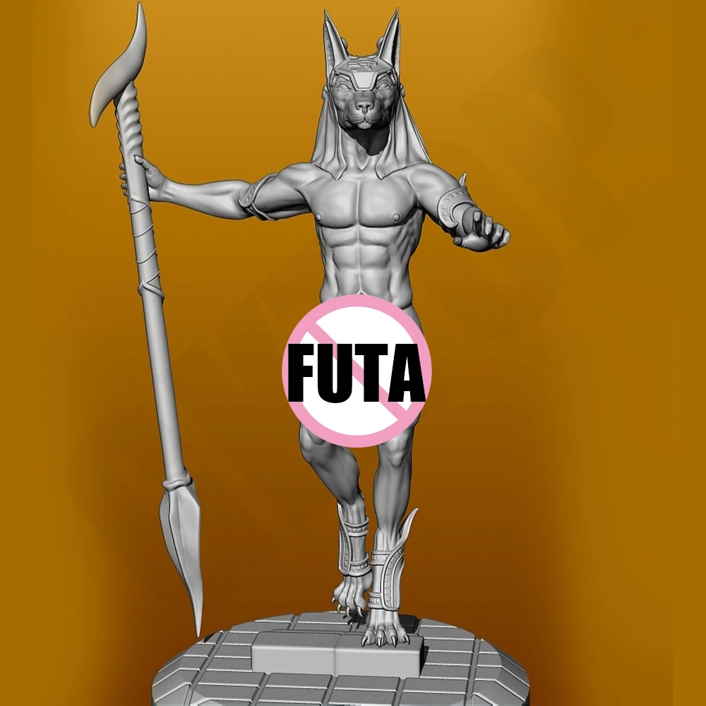 FUTA Sexy Anubis 1/24 Scale Resin Figure Model Kit Rabbit Diorama Unassembled Unpainted Doll 3D Printing DIY Statue Crafts Toy