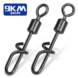 Snap Fishing Swivels 25~100Pcs Stainless Steel Coastlock Snap Saltwater Fishing Hooks lure Quick Connect Fishing Rolling Swivels