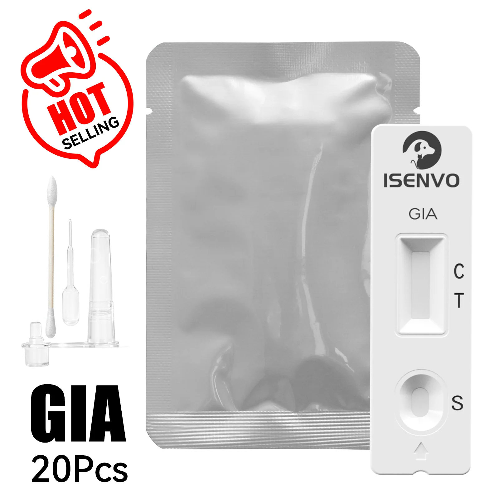 20PCS GIA - Canine & Feline GIARDIA Rapid Home Health Test Kit for Dogs & Cats