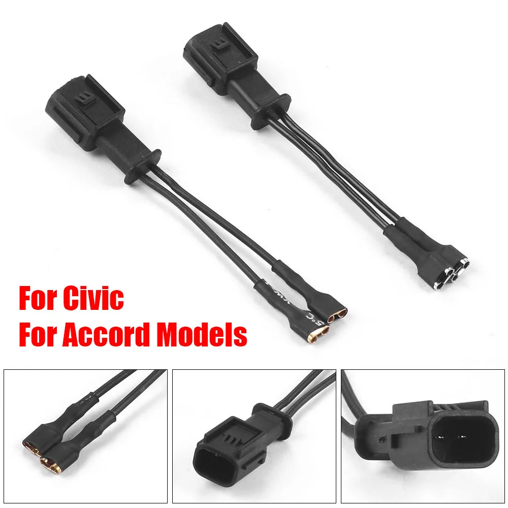 

2 шт., специальные вилки для автомобильного звукового сигнала, кабель, черный адаптер для подключения звукового сигнала, аксессуары для проводов для моделей Honda Civic Accord