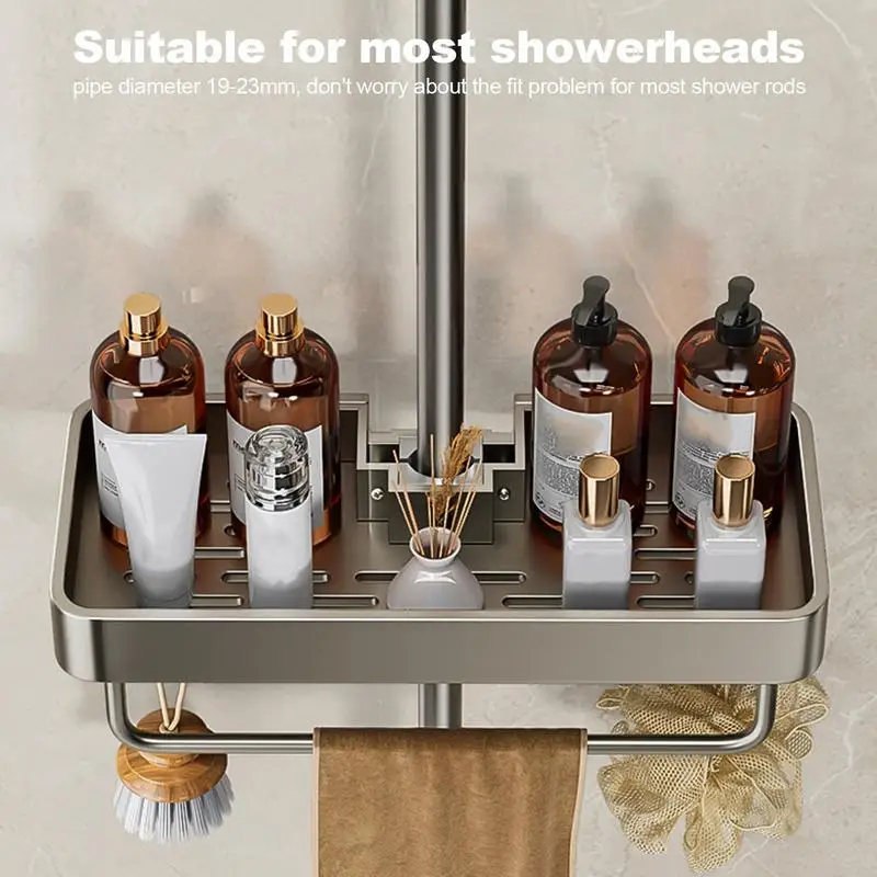 No Drilling Bathroom Storage Rack Bathroom Shelf Rack Shelves Hangable Shower Shelf Shower Holder Bathroom Accessories