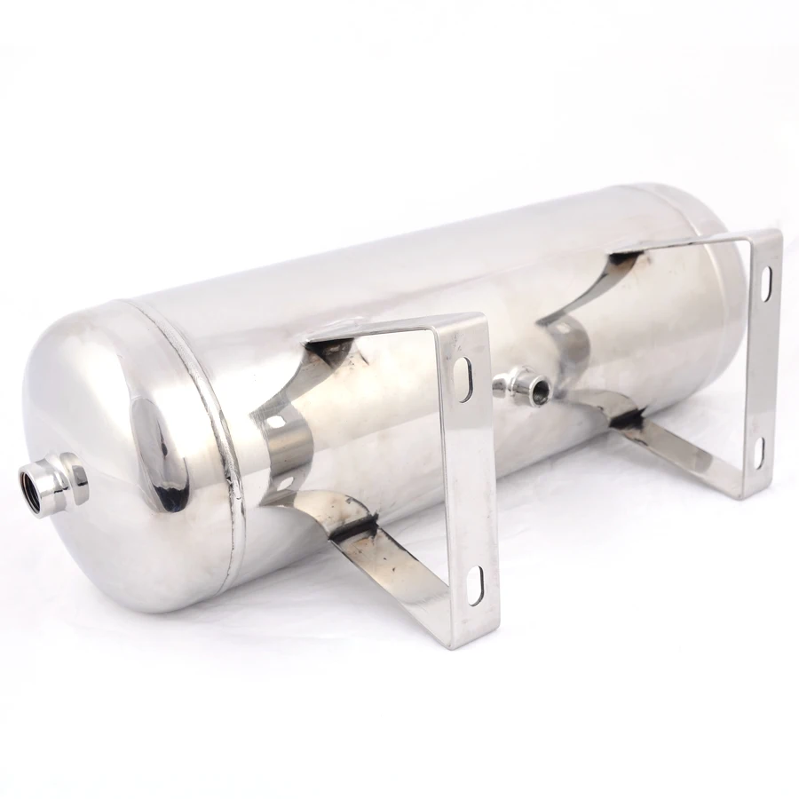 10L Stainless Steel Mirror Horizontal Air Storage Tank Vacuum Buffer Air Pressure Tank Can Be Customized