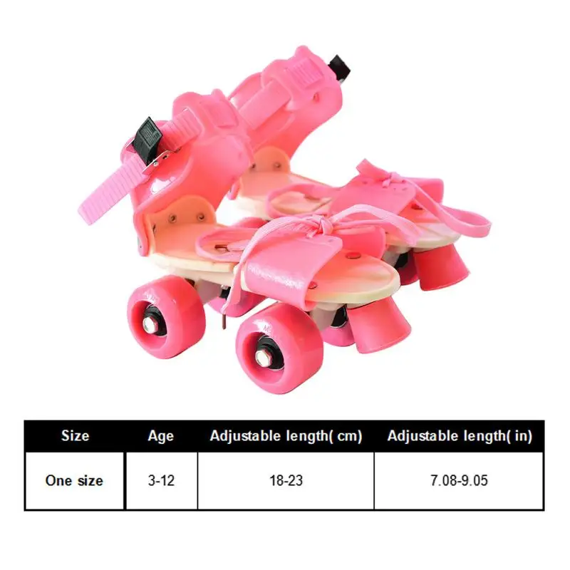 Adjustable Skates Skates Rolling For Child With 4 Wheels Simple Design Easy To Wear Skates For Boys Girls Beginner