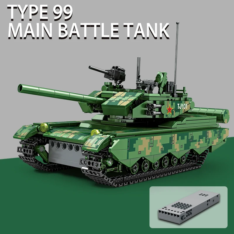 

WW2 Military Vehicle Leopard 2 99A Main Battle Tank High-tech RC Building Blocks DIY Bricks Kids Construction Toys Gifts for Boy