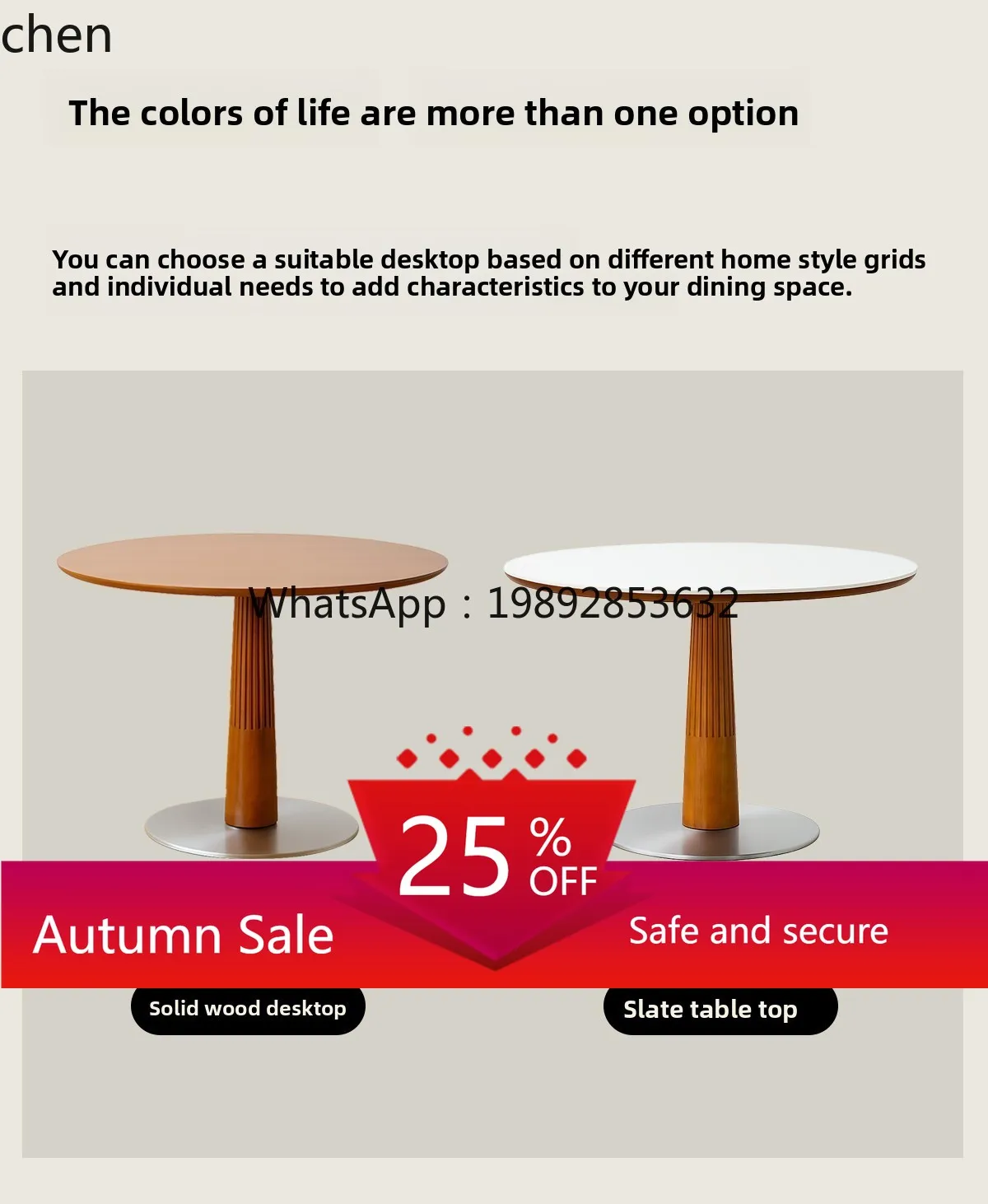 

solid wood rock slab round table retro household small apartment dining table round dining table