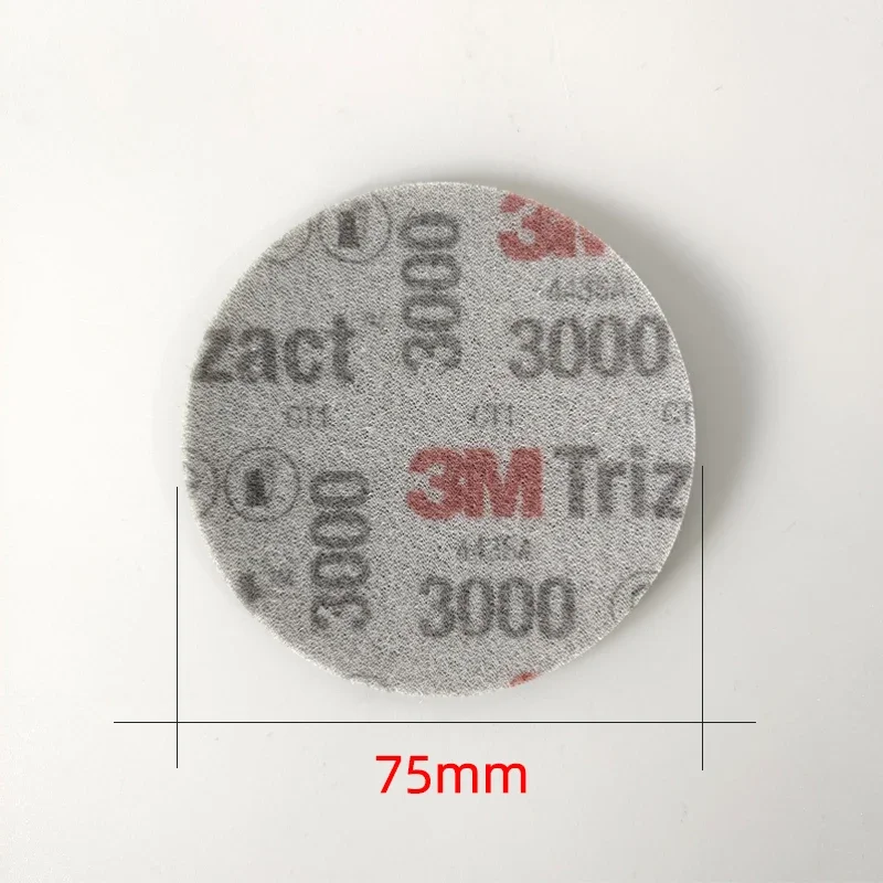 1Pcs 3M 02087 Trizact Foam Disc Back Flocking Sponge Dry Grinding  Sandpaper Car Paint Repair 3000 Mesh Grit 75MM 3Inch Abrasive