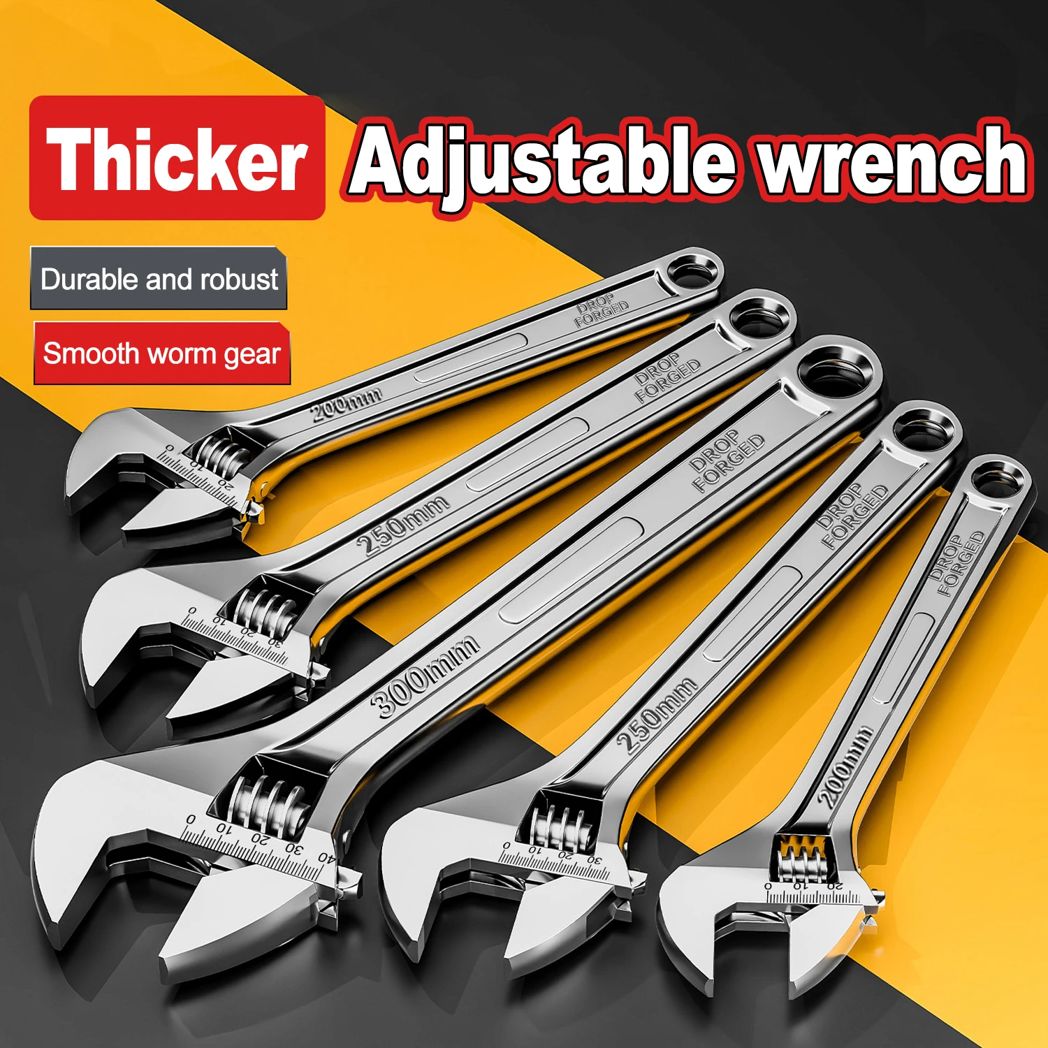 

Разводной гаечный ключ с большим открытием и длинной ручкой, универсальный гаечный ключ, зажимной ключ CR-V, стальные инструменты для механической мастерской, ручного ремонта