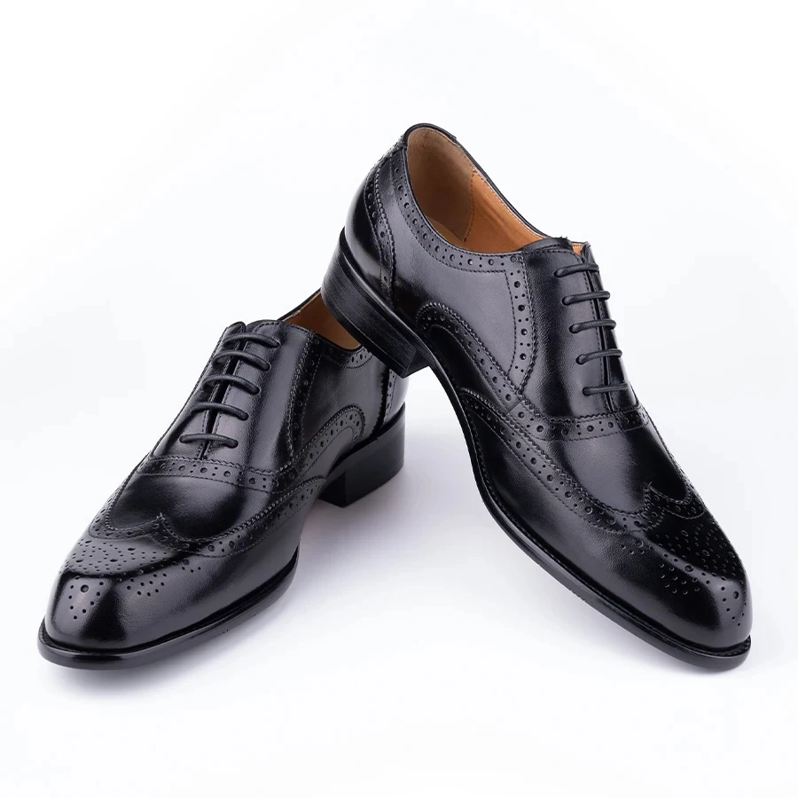 Fashion New Trend Oxford Shoe Mens Handmade Carving Craft Wedding Party Shoes Elegant Genuine Leather Lace Up Derby Shoes
