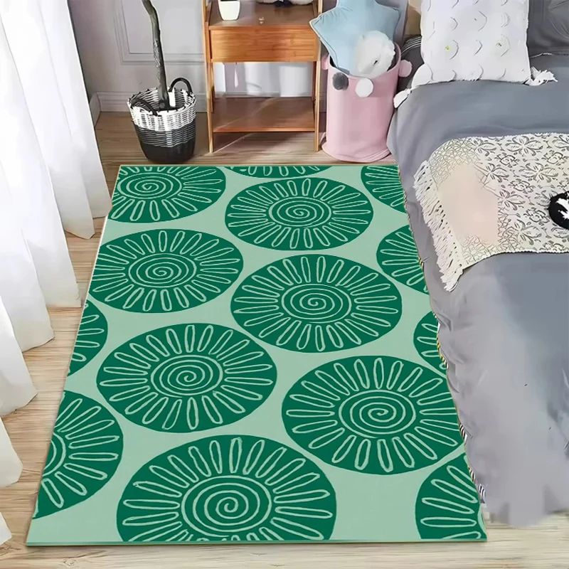 Groovy Retro Floor Rug Golden Yellow Layered Heart Vintage Stylish Decor Area Rug for Indoor Living Space Home Ornament