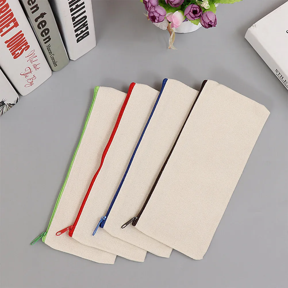 15pcs-canvas-pencil-bag-blank-zipper-pouch-multifunctional-storage-case-for-school-office-cosmetics-coin-purse-lightweight