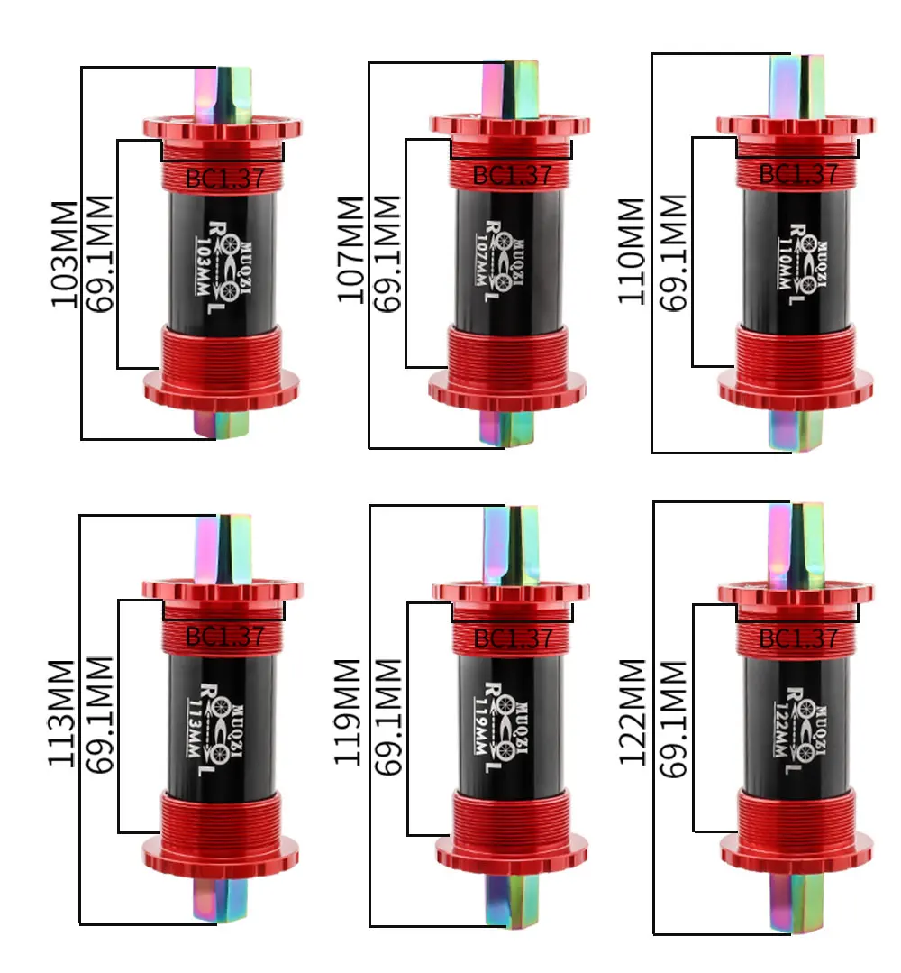 Ceramic Bearing Bicycle Bottom Bracket 68x103/107/110/113/119/122mm Square Titanium Axle Road Mountain Bike Central Axis BB Sets