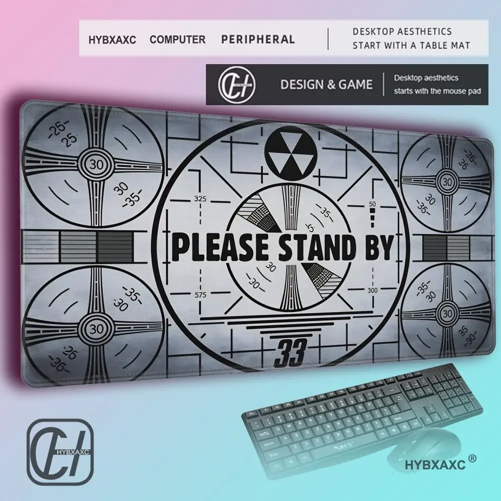 HYBXAXC Nuclear Fall Out MousePad, Nuclear Fall Out DeskMat, Please Stand By, Gaming DeskMat, Post Apocalyptic, Gamer Mousepad