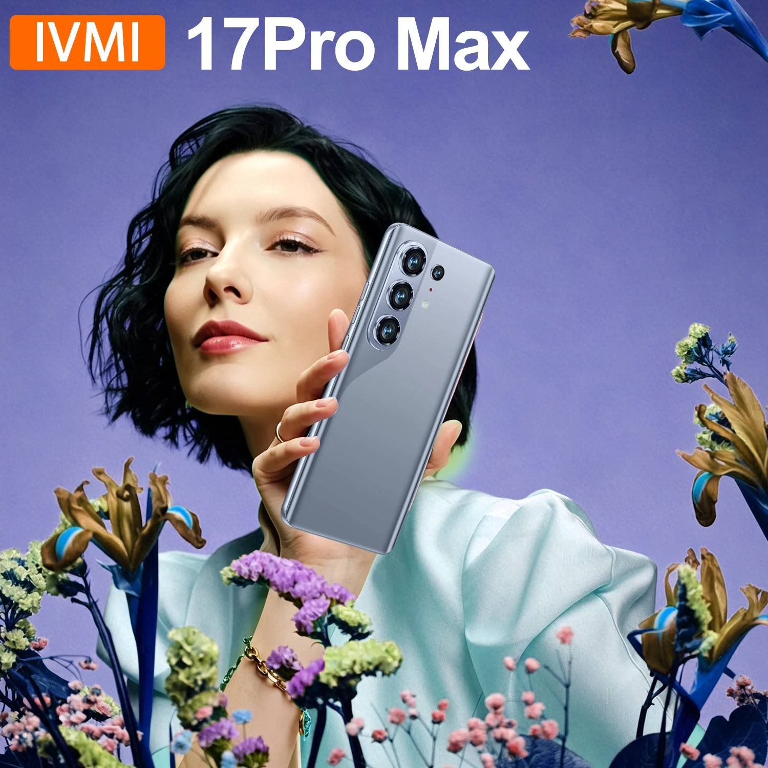 Hot Selling IVMI Global version 17 PROMAX 4G network smart phone Google Play store mobile phone Android 10 6.85 inch 3GB+16GB